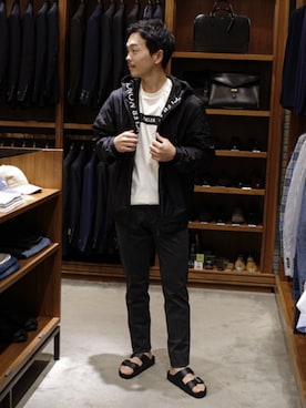 「BIRKENSTOCK（ビルケンシュトック）のアイテム」を使った、BEAMS Fさん（メンズ・174cm）の夏コーディネート