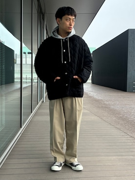 「three dots（スリードッツ）のアイテム」を使った、BEAMS Fさん（メンズ・162cm）の秋コーディネート