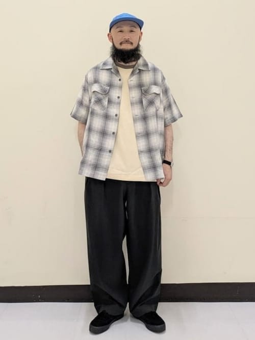 セール】メッシュライク 2プリーツ テーパード スラックス