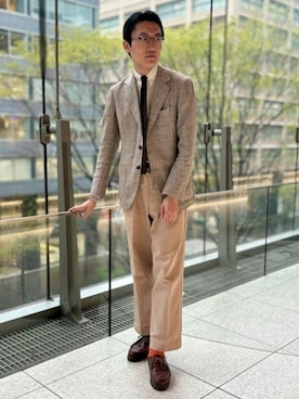 「アイテム（フォーマルスーツ/小物）」を使った、BEAMS Fさん（メンズ・181cm）の秋コーディネート