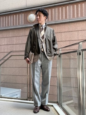 「秋服」｜「アイテム（ブルゾン）」を使った、BEAMS Fさん（メンズ・183cm）の秋コーディネート