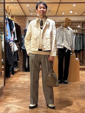 「Barbour（バブアー）のアイテム」を使った、BEAMS Fさん（メンズ・171cm）の春コーディネート
