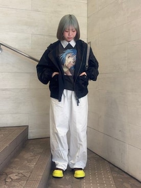 「International Gallery BEAMS（インターナショナルギャラリービームス）のEVANGELION:95 / グラフィック Tシャツ EVA0073（Tシャツ/カットソー、ブラック系）」を使った、BEAMS Fさん（メンズ・165cm）の夏コーディネート