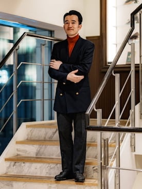 「Gran Sasso（グランサッソ）のアイテム」を使った、BEAMS Fさん（メンズ・173cm）の秋コーディネート