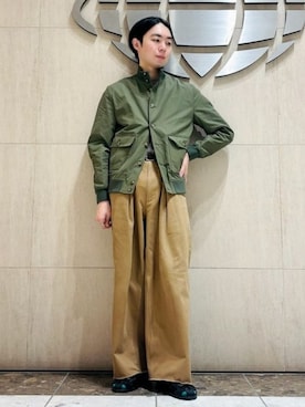 「ストライプシャツ」｜「アイテム（ブルゾン）」を使った、BEAMS Fさん（メンズ・168cm）の春コーディネート