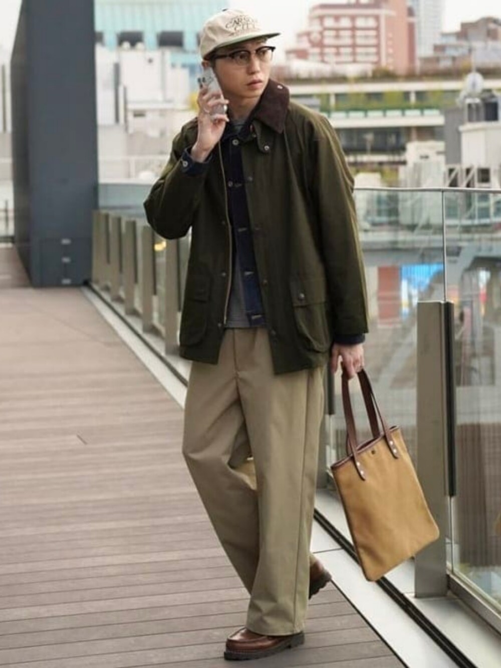 別注】Barbour / BEDALE CLASSIC FIT ポリエステルコットン ピーチ
