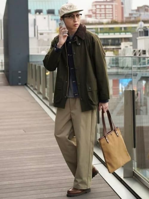 別注】Barbour / BEDALE CLASSIC FIT ポリエステルコットン ピーチ