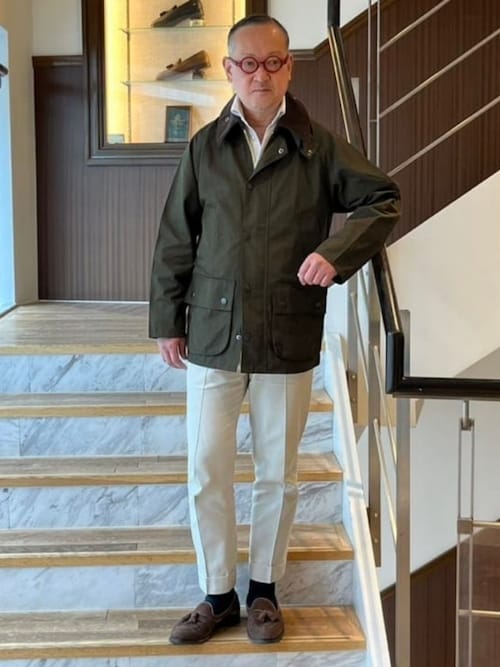 別注】Barbour / BEDALE CLASSIC FIT ポリエステルコットン ピーチ