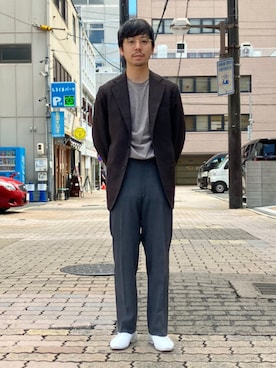 「アイテム（ドレスシューズ、ホワイト系）」を使った、BEAMS Fさん（メンズ・166cm）の夏コーディネート