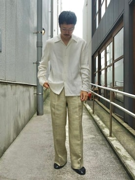 「CROWN（クラウン）のアイテム」を使った、BEAMS Fさん（メンズ・171cm）の夏コーディネート