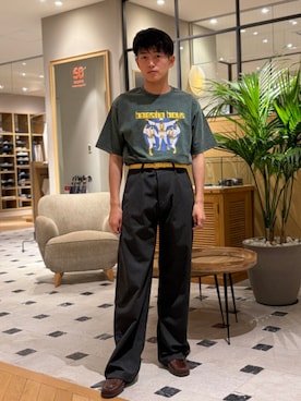 「Paraboot（パラブーツ）の【別注】Paraboot / CORSE モカシン ローファー（ドレスシューズ、ブラウン系）」を使った、BEAMS Fさん（メンズ・165cm）の夏コーディネート