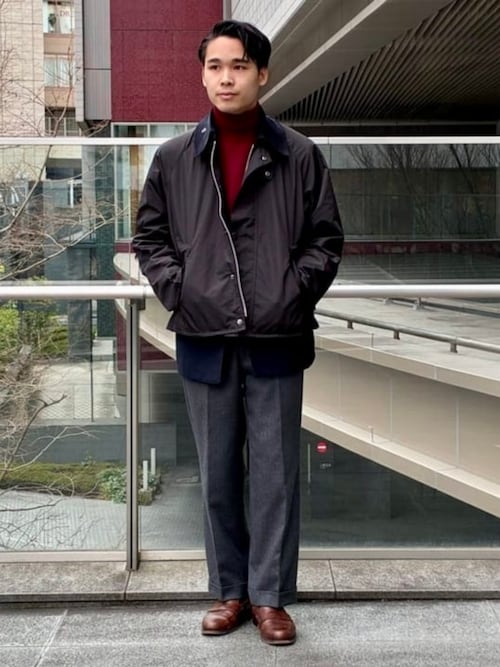 ハ*ル様 バブアー ビームス F 別注 トランスポート メモリーツイル ジャケッ 別注】Barbour / TRANSPORT ポリエステル メモリーツイル ジャケット