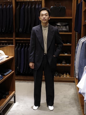 「アイテム（バレエシューズ）」を使った、BEAMS Fさん（メンズ・165cm）の夏コーディネート