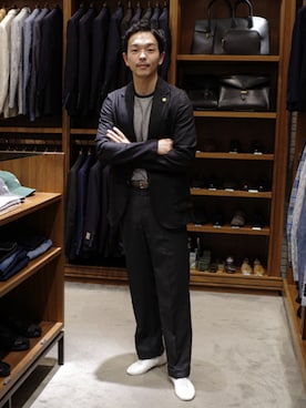 「アイテム（テーラードジャケット）」を使った、BEAMS Fさん（メンズ・174cm）の夏コーディネート