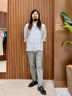 「アイテム（シャツ/ブラウス、シルバー系）」を使った、BEAMS Fさん（メンズ・178cm）の夏コーディネート