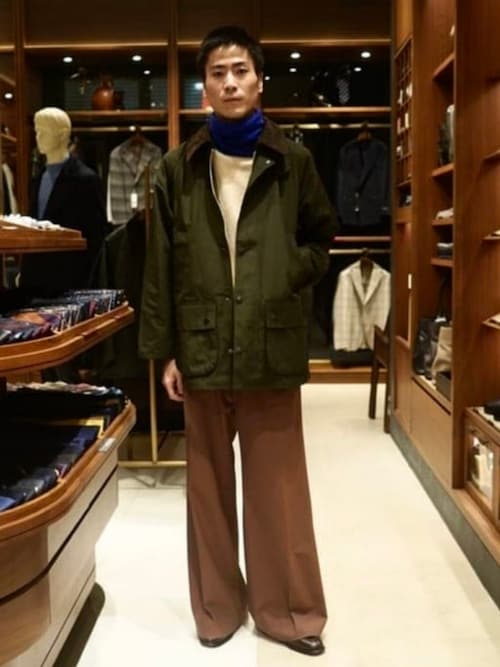 別注】Barbour / BEDALE CLASSIC FIT ポリエステルコットン ピーチ