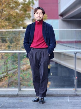 「Gran Sasso（グランサッソ）のアイテム」を使った、BEAMS Fさん（メンズ・176cm）の秋コーディネート