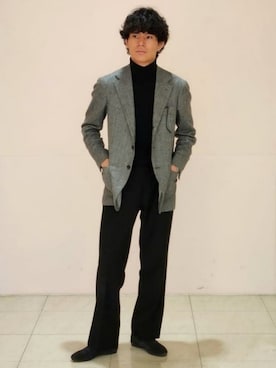 「CROWN（クラウン）のアイテム」を使った、BEAMS Fさん（メンズ・178cm）の冬コーディネート