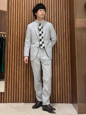 「アイテム（ネクタイ）」を使った、BEAMS Fさん（レディース・177cm）の夏コーディネート