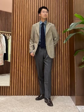 「ascot（アスコット）のアイテム」を使った、BEAMS Fさん（メンズ・177cm）の秋コーディネート