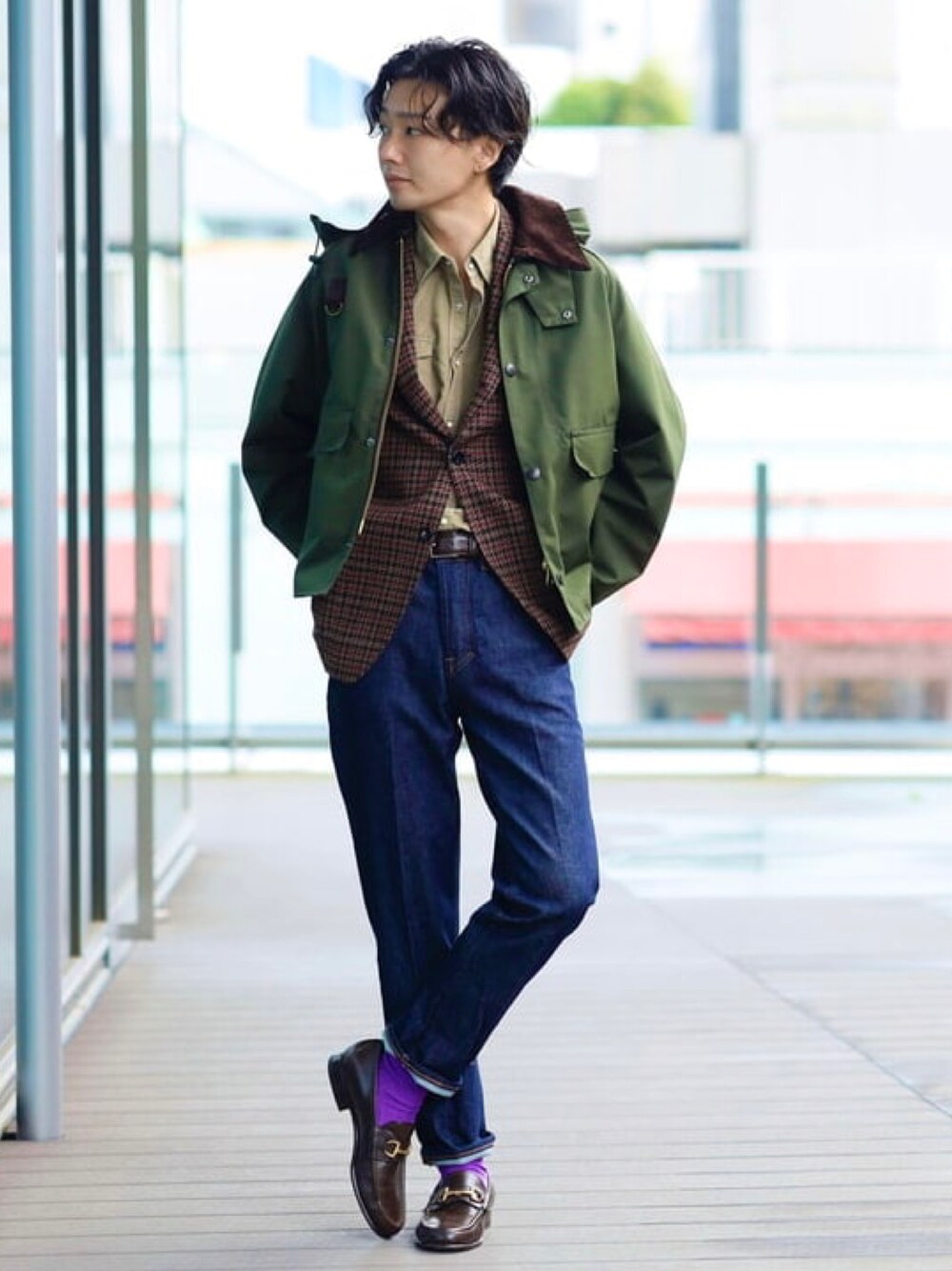 Barbour BEAMS F 別注 SPEY 2レイヤー ショートブルゾン Barbour（バブアー）の「Barbour × BEAMS F / 別注 SPEY 2