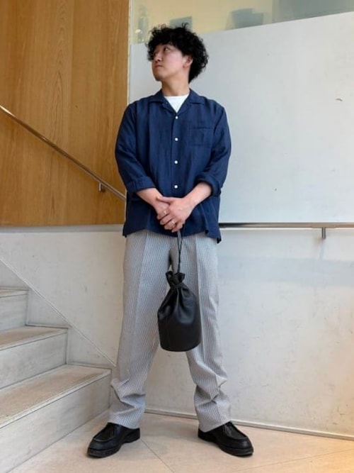 リネン ソリッド オープンカラーシャツ（シャツ/ブラウス）｜BEAMS F