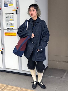 「International Gallery BEAMS（インターナショナルギャラリービームス）のQUATTROCCHI / デニム カバーオール（ブルゾン、ブルー系）」を使った、BEAMS Fさん（メンズ・174cm）の秋コーディネート