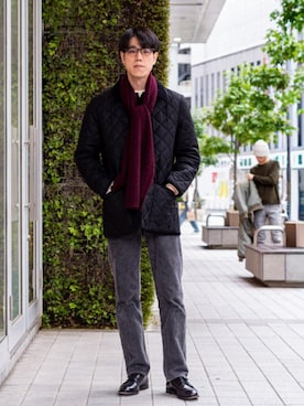「アイテム（マフラー）」を使った、BEAMS Fさん（メンズ・180cm）の秋コーディネート