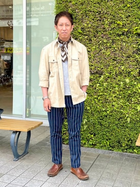 「BEAMS F（ビームスエフ）のアイテム」を使った、BEAMS Fさん（メンズ・165cm）の夏コーディネート
