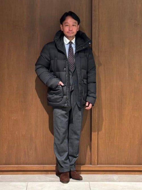 2110う　美品　現行　ヘルノ　テディ　切替　ダウンジャケット　リゾート HERNO（ヘルノ） ダウン メンズ ダウンジャケット クロ 黒 ブランド