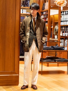 「Barbour（バブアー）のアイテム（ジャケット/アウター）」を使った、BEAMS Fさん（メンズ・180cm）の秋コーディネート
