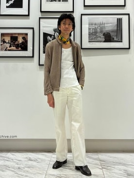 「MILLER（ミラー）のMILLER × IG / 別注 2パック ソリッド タンクトップ（タンクトップ、ホワイト系）」を使った、BEAMS Fさん（メンズ・165cm）の夏コーディネート