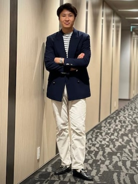 「アイテム（ポロシャツ）」を使った、BEAMS Fさん（メンズ・183cm）の秋コーディネート