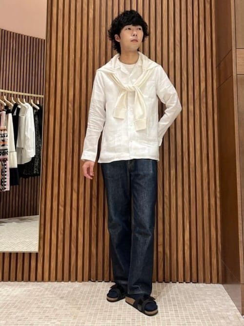 リネン ソリッド オープンカラーシャツ（シャツ/ブラウス）｜BEAMS F