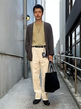 「CROWN（クラウン）のアイテム」を使った、BEAMS Fさん（メンズ・171cm）の夏コーディネート