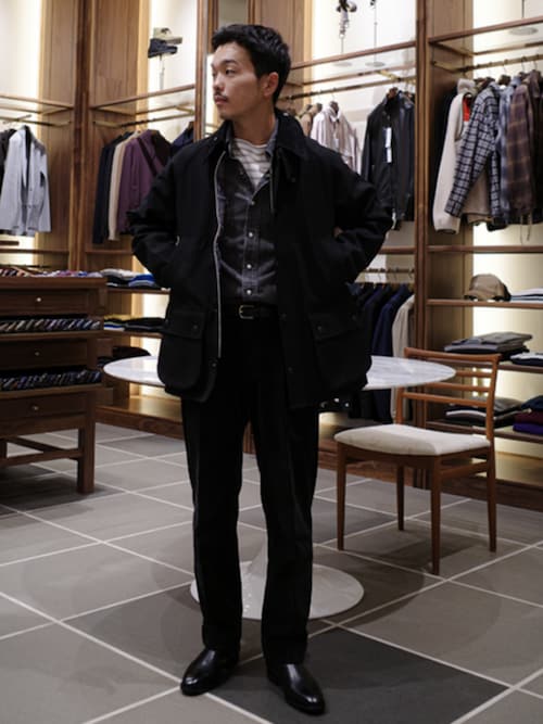 【Beams別注】Barbour ブラックジャケット Barbour × BEAMS / 別注 TECH CLASSIC FIT