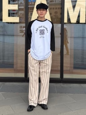 「KANGOL（カンゴール）のアイテム（帽子）」を使った、BEAMS Fさん（メンズ・172cm）の夏コーディネート