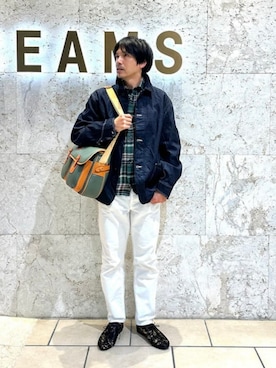 「BEAMS F（ビームスエフ）の【別注】HUNTING WORLD / ABERDEEN X（トートバッグ、グリーン系）」を使った、BEAMS Fさん（メンズ・174cm）の秋コーディネート