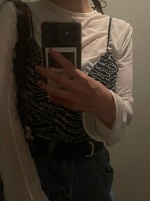 トップス AMERI TAYLOR OPAL DENIM BUSTIER Ameri（アメリ）の「TAYLOR OPAL DENIM BUSTIER（その他トップス