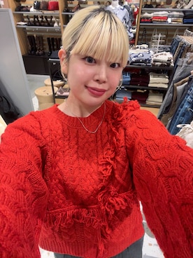 「アイテム（ポロシャツ、レッド系）」を使った、みおちんさん（レディース・167cm）の秋コーディネート