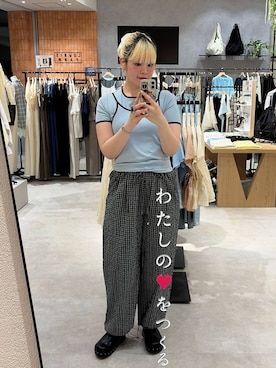 「LOWRYS FARM（ローリーズファーム）のウッドサンダル 637756（サンダル、ブラック系）」を使った、みおちんさん（レディース・167cm）の春コーディネート