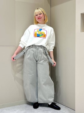 「キッズ服」｜「アイテム（スウェット）」を使った、みおちんさん（レディース・167cm）の冬コーディネート