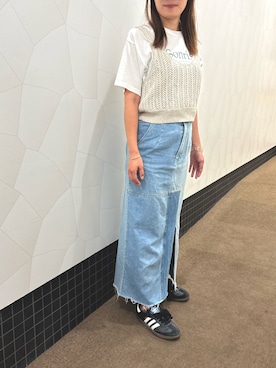 「GU（ジーユー）のアイテム（ベスト）」を使った、pipi.aさん（レディース・158cm）の夏コーディネート