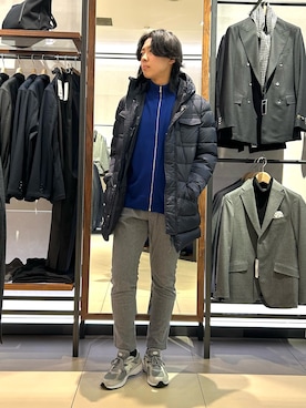 「アイテム（ジャケット/アウター、ブルー系）」を使った、TSUNEKAWAさん（メンズ・177cm）の冬コーディネート