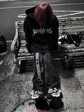 「VETEMENTS（ヴェトモン）のアイテム」を使った、yyckdさん（メンズ・165cm）の冬コーディネート