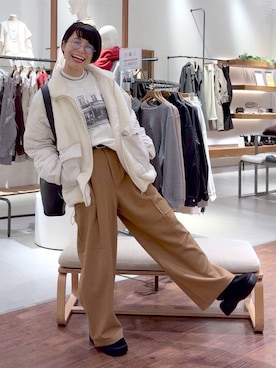 「アイテム（ブルゾン）」を使った、おふくさん（レディース・158cm・30代）の秋コーディネート