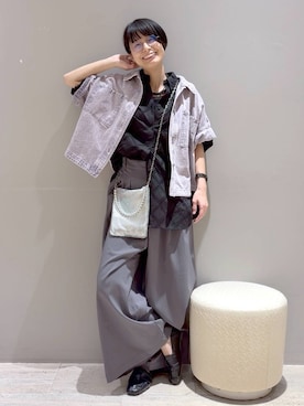 「LEPSIM（レプシィム）のツイスト3連ネックレス　638720（ネックレス、ブラック系）」を使った、おふくさん（レディース）の春コーディネート