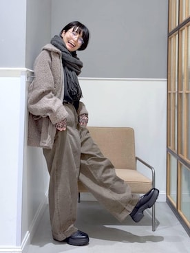 「アイテム（ブルゾン）」を使った、おふくさん（レディース・158cm・40代）の冬コーディネート