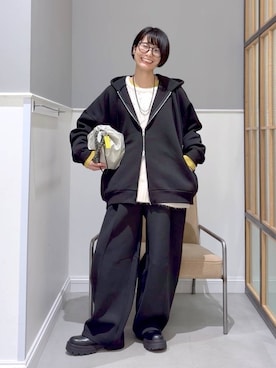 「アイテム（パーカー）」を使った、おふくさん（レディース・158cm・40代）の冬コーディネート