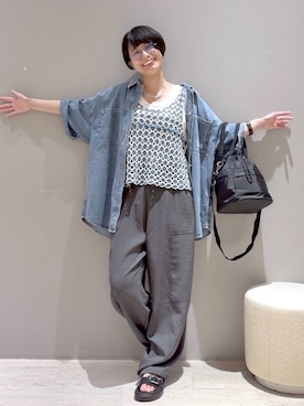 「アイテム（アクセサリー）」を使った、おふくさん（レディース・158cm）の春コーディネート